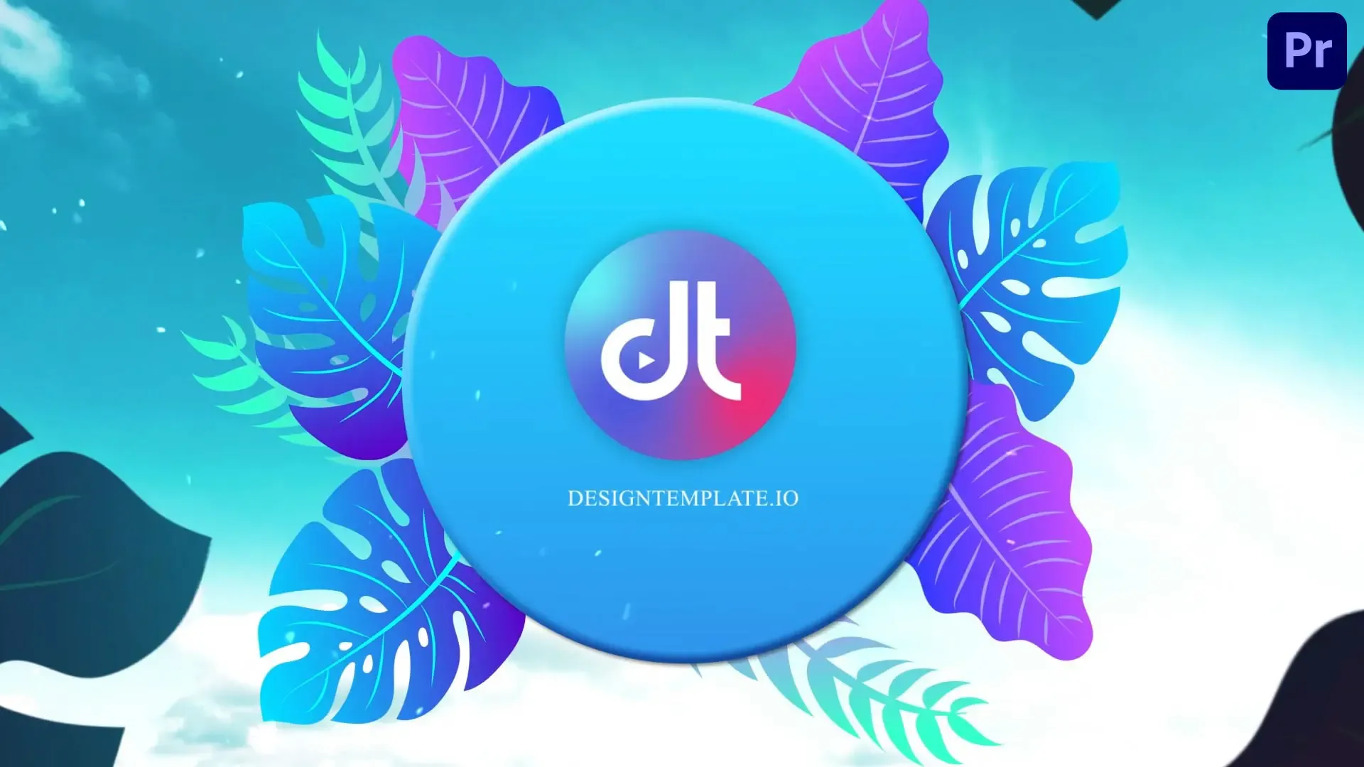 Creative Gradient Tropical Summer Party Logo Animation